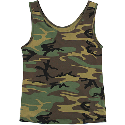 Rothco Womens Camo Stretch Tank Top, Woodland Camo, M, 44590-WoodlandCamo-M