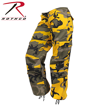 Rothco Womens Paratrooper Colored Camo Fatigues 4377, Stinger Yellow Camo, Extra Small, D3786-StingerYellowCamo-XS