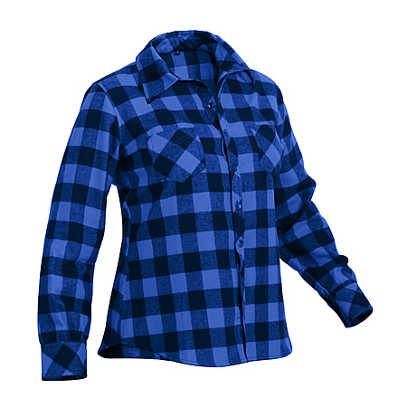 Rothco Womens Plaid Flannel Shirt, Blue/Black, Small, 5575-BlueBlack-S