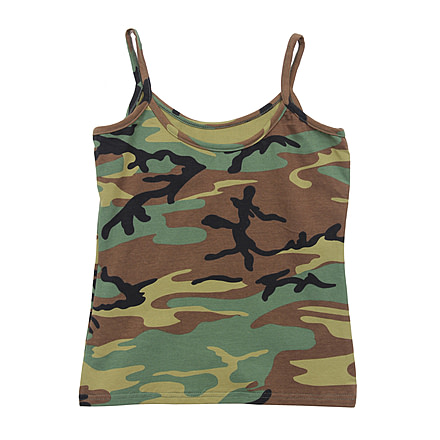 Rothco Woodland Camo Booty Camp Booty Shorts &amp; Tank Top, Extra Small, 4476-Top-XS