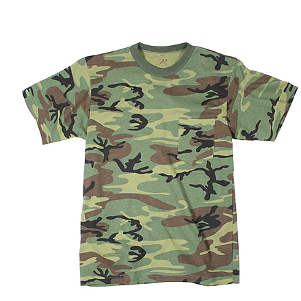 Rothco Woodland Camo T-Shirt w/ Pocket, Small, 6667-S