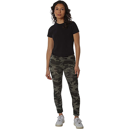 Rothco Workout Performance Camo Leggings w/ Pockets - Womens, Black Camo, Medium, 4890-BlackCamo-M