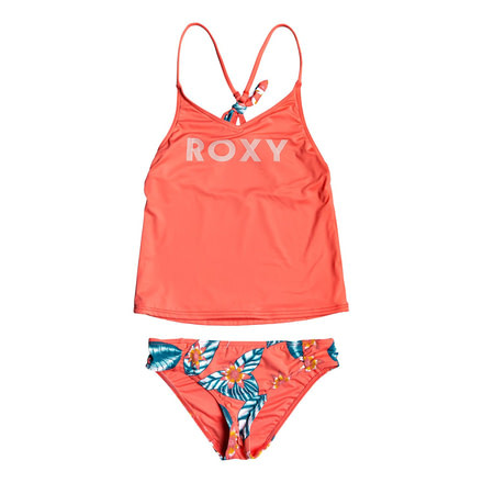 Roxy Floral Time Tankini Set Swimwear - Girls, Dubarry S Leafy, 10, ERGX203246-MKJ8-10