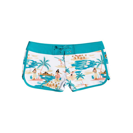 Roxy Love Waimea Boardshorts - Girls, Bright White Honolul, 8/Small, ERGBS03073-WBB9-8/S