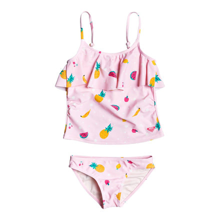 Roxy Lovely Aloha Tankini Bikini Set - Girls, Rose Shadow Fruit Salad, 5, ERLX203103-MDA6-5