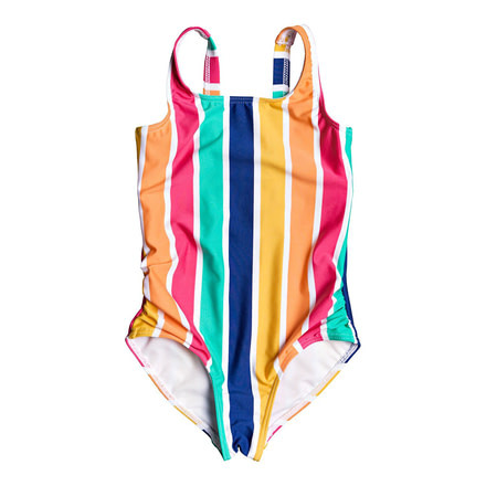 Roxy Maui Shade One-Piece Swimsuit - Girls, Monaco Blue Pong Stripes, 5, ERLX103052-BYC3-5