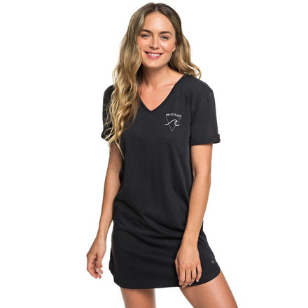 Roxy Pacific Groove Short Sleeve T-Shirt Dress - Womens, Anthracite, Small, ERJKD03256-KVJ0-S