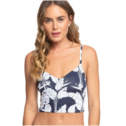 Roxy Printed Beach Classics Tankini Bralette Bikini Top - Women's, Mood Indigo Flying F, Small, ERJX304074-BSP6-S