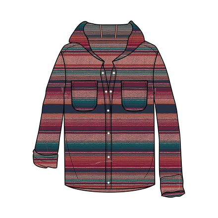 Roxy Shore Hoodie - Womens, Mood Indigo Blanket, Medium, ARJWT03189-BSP3-M