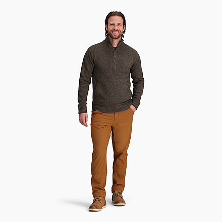 Royal Robbins Baylands Lined 1/2 Zip - Mens, Black Olive Htr, Large, Y417017300L