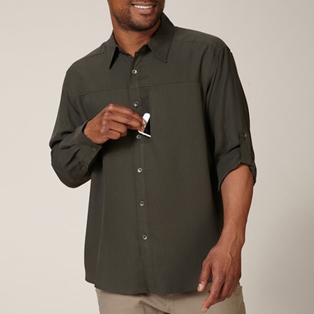 Royal Robbins Birds Eye Long Sleeve - Mens'-Petrified Oak-Small