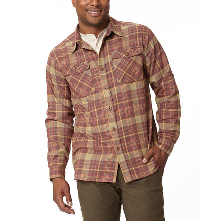 Royal Robbins Boulder Plaid Long Sleeve Shirt - Mens -Merlot-Large