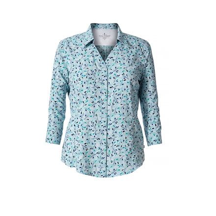 Royal Robbins Expedition Chill Print Women's 3/4 Sleeve Shirt, Blue Cloud Pt, XS, 32127-BLUE CLOUD PT-XS