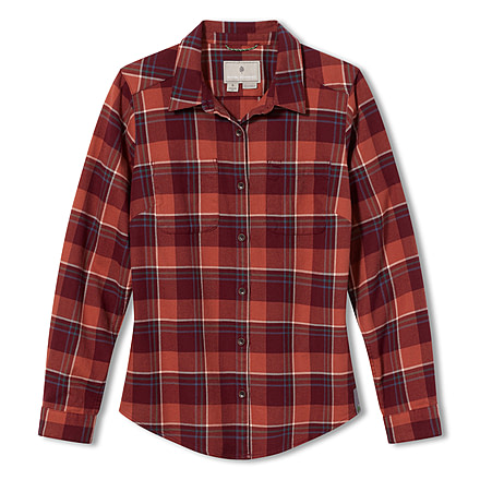 Royal Robbins Lieback Organic Cotton Flannel Long Sleeve Shirt - Women's, Large, Burnt Grape Timber Cove Pld, Y621012-503-L