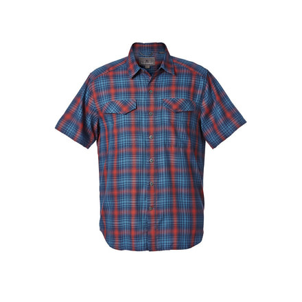 Royal Robbins Merinolux Plaid Men's Short Sleeve Shirt, Bluestone, M 71911-BLUE STONE-M