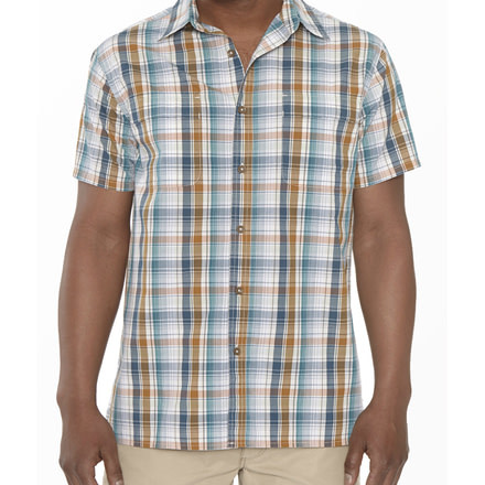 Playa Plaid Short Sleeve Shirt - Mens-Phoenix Blue-Small