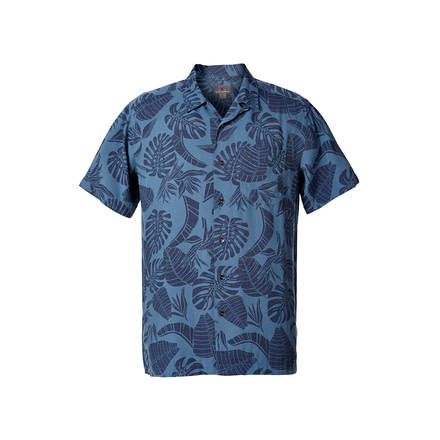Royal Robbins Throwback Palm Short Sleeve, Blue Stone Pt, XL 71190-BLUE STONE PT-XL
