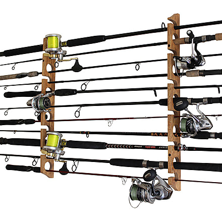 Rush Creek Creations 11 Rod Fishing Holder, American Cherry, 27 x 3 x 1, 38-3026