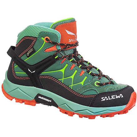 Salewa Alp Trainer Mid GTX Hiking Boots - Kids, Myrtle/Tender Shot, 2, 00-0000064010-5960-2