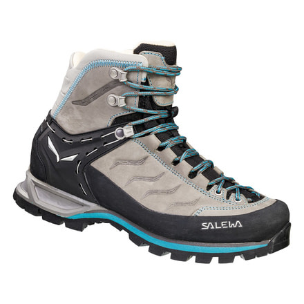 Salewa Mountain Trainer Mid Leather Hiking Shoes, Pewter/Ocean, 8 00-0000063441-4053-6