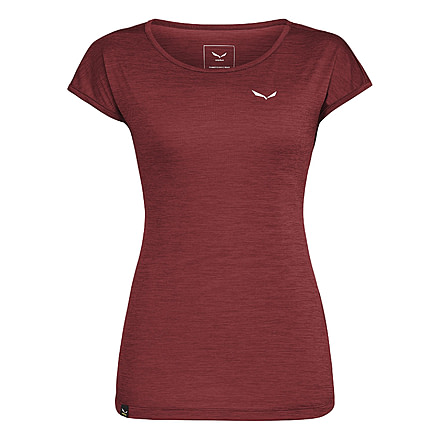 Salewa Puez Melange Dry Tee Short Sleeve - Womens, Syrah Melange, Medium, 26538-1575-M