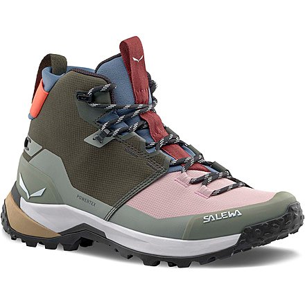 Salewa Puez Mid PTX Hiking Boots - Womens, Dark Olive/Shadow, 6.5 US, 00-0000061439-5651-6-5