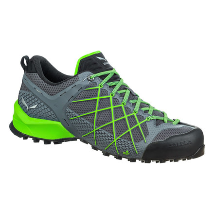 Salewa Wildfire Approach Shoes - Mens, Flintstone/Fluo Green, 10.5 US, 00-0000063485-7450-10.5