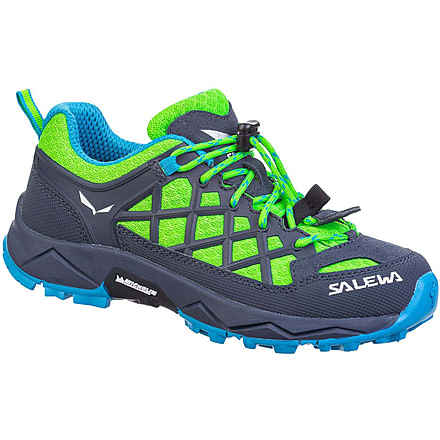 Salewa Wildfire Climbing Shoes - Kids, Fluo Green/Blue Danube, 9.5, 00-0000064007-5810-9.5