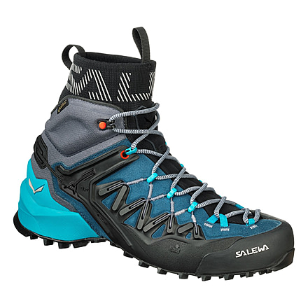 Salewa Wildfire Edge Mid GTX Climbing Shoes - Womens, Poseidon/Grisaille, 7, 00-0000061351-8975-7