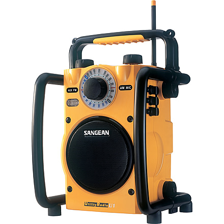Sangean AM/FM, Analog Tuning, Ultra Rugged, Aux/Mic/9-15V DC in Jacks, Yellow U-1