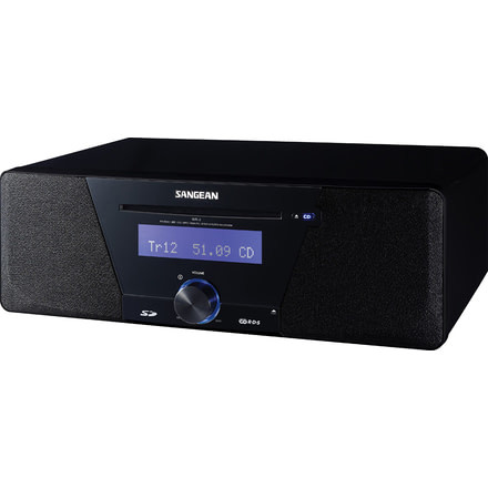 Sangean AM/FM RDS Digital Tuning, CD/SD/USB MP3, Multi Funtion Remote, Black WR-3