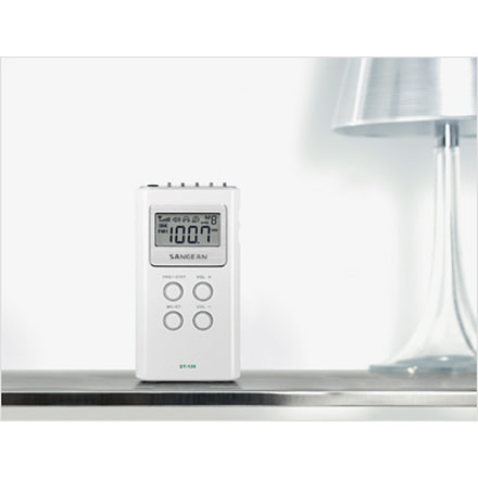 Sangean AM/FM Stereo Digital Tuning Pocket Radio, White DT-120