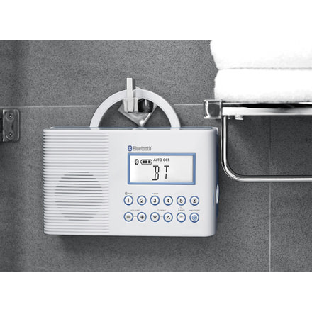Sangean AM/FM w/ Bluetooth, Digital Tuning, Water Resistant to JIS7 Standard, Clock H-202