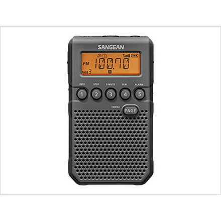 Sangean AM/FM Weather Alert-Rechargeable Pocket Radio, Black, Small, SDT-800BK