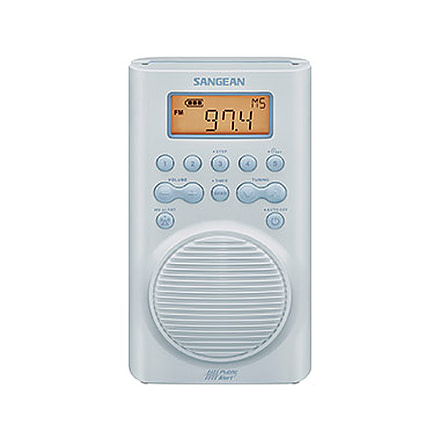 Sangean AM / FM / WX Waterproof Weather Alert Shower Radio, Sky Blue, SG-100