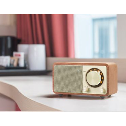 Sangean FM / Bluetooth / Aux-In Wooden Cabinet Receiver, Walnut Wood, Small WR-7WL