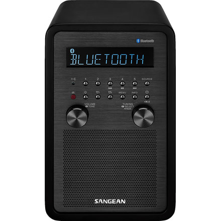 Sangean FM-RBDS/AM/Bluetooth Table Top Radio, Black, Med WR-50