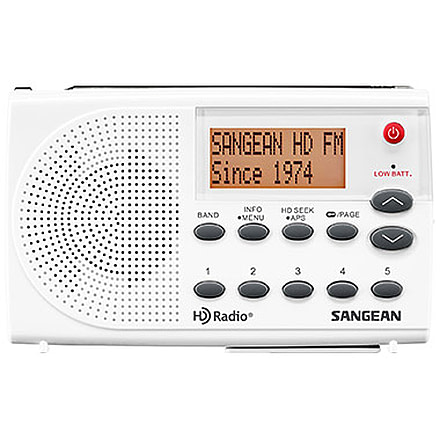 Sangean HD Radio / FM-RBDS / AM Portable Radio, White-Gray, SG-108