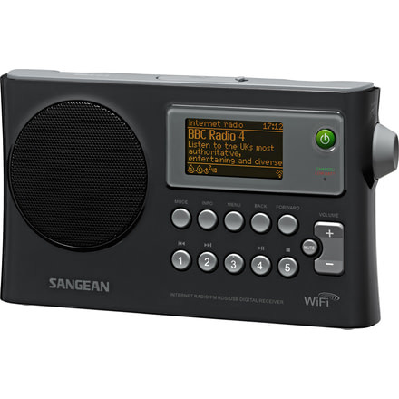 Sangean WiFi Internet/FM-RDS/Network Player/, Black/Portable, Black/ gray WFR-28