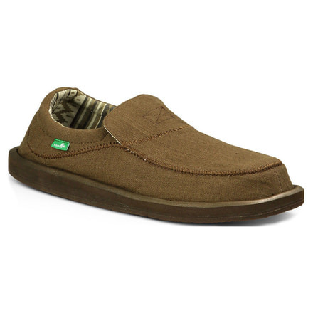 Sanuk Chiba Stitched Casual Shoe - Mens-Dark Brown-Medium-10 US