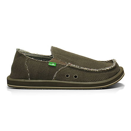 Sanuk Hemp Camp Shoe - Men's-Olive-Medium-9 US
