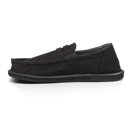 Sanuk Kingston Jute Camp Shoe - Men's-Black-Medium-8 US