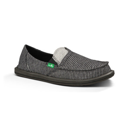 Sanuk Pick Pocket Stripes Camp Shoe - Women's-Black/White Stripes-Medium-7 US