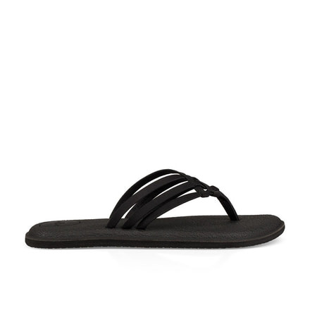 Sanuk Yoga Salty Flip Flops - Womens, Black, 7, 1103940-BLK-07