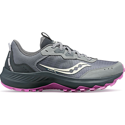 Saucony Aura TR Wide Trail Shoes - Womens, Fossil/Grape, 7.5, Medium, S10863-12-020-M-7.5