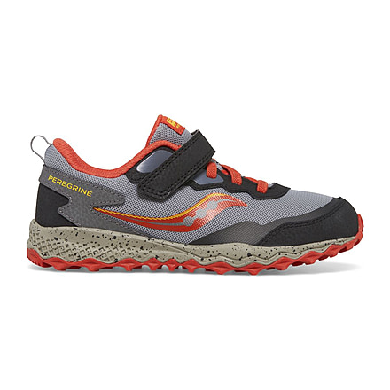 Saucony Peregrine KDZ A/C Sneakers - Kids, Grey/Red/Yellow, 4.5, Medium, SK267490-M-4.5