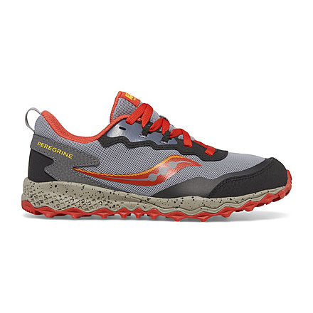 Saucony Peregrine KDZ Sneakers - Kids, Grey/Red/Yellow, 7, Medium, SK267487-M-7