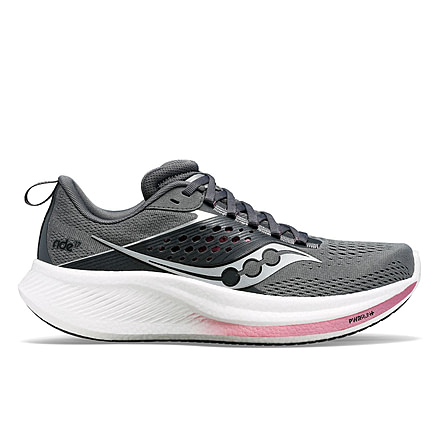 Saucony Ride 17 Shoes - Womens, Cinder/Orchid, 8, Medium, S10924-107-030-M-8