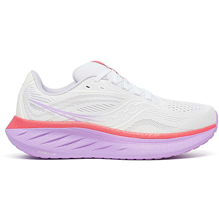 Saucony Ride 18 - Womens, White/Coral, 10, S11000-240-M-10