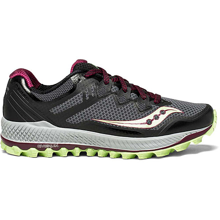 Saucony Womens Peregrine 8 Trail Running Shoe, Black/Mint/Berry, 8 US, S10424-1-8 US